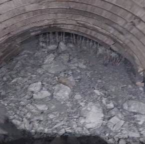 Tunnel being constructed for four laning of Chandigarh – Manali highway caves in near Mandi