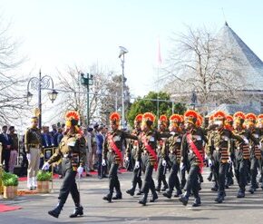 Governor unfurls the National Flag at Shimla on the Republic Day