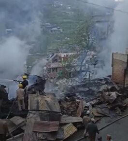 Nine shops and houses gutted in fire at Banjar