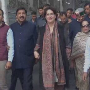 Priyanka Gandhi visits Rajiv Bhawan to celebrate landslide win in Karnataka Election