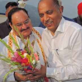 Former CM Jai Ram Thakur welcomes JP Nadda