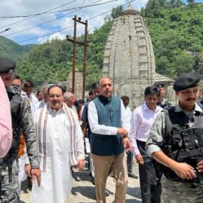 BJP national president JP Nadda visits rain ravaged areas of Mandi and Kullu districts