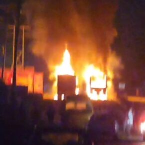 Three trucks burnt near Pandoh on Mandi Kullu national highway