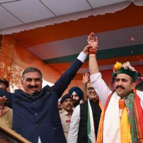 Congress candidates Anand Sharma(Kangra) and Vikrmaditya Singh (Mandi) file nomination papers